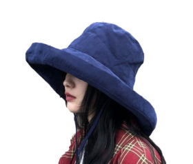 Casual Hat cotton roller middle brim Navy