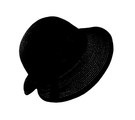 Casual Hat linen straw back split basin black