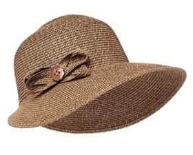 Casual Hat Mix Straw braid back split bucket hat natural